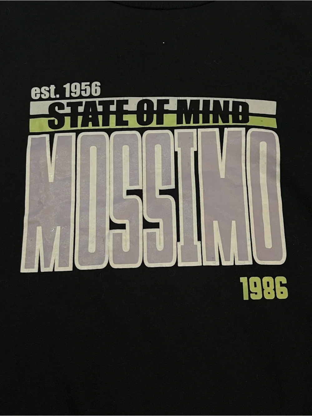 Mossimo Supply Co. Black Crewneck Sweatshirt Green and Light Gray Graphic size S